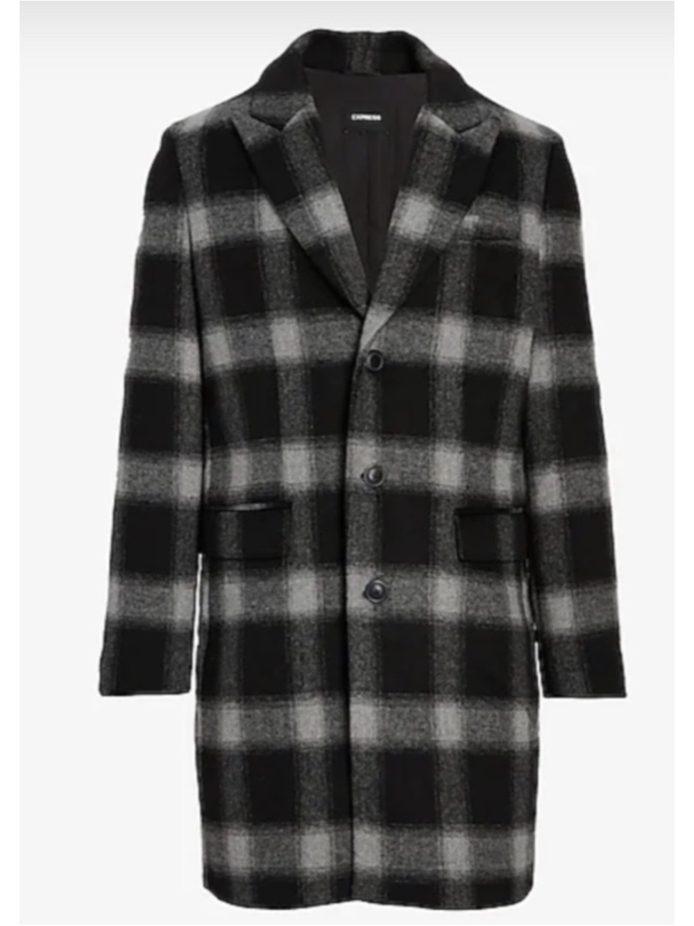 EXPRESS :Plaid Wool-Blend Topcoat Nwt